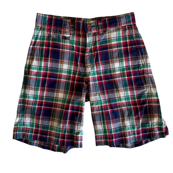 Polo by Ralph Lauren Other - Polo Ralph Lauren Boys 8 Madras Plaid Cotton Shorts Navy Red Green Preppy Summer